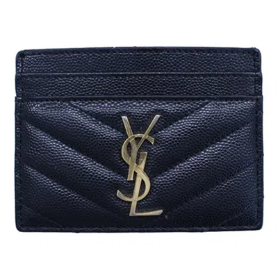 Saint Laurent Navy Leather Wallet  ()