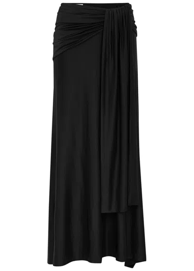 Rabanne Draped Midi Skirt In Black