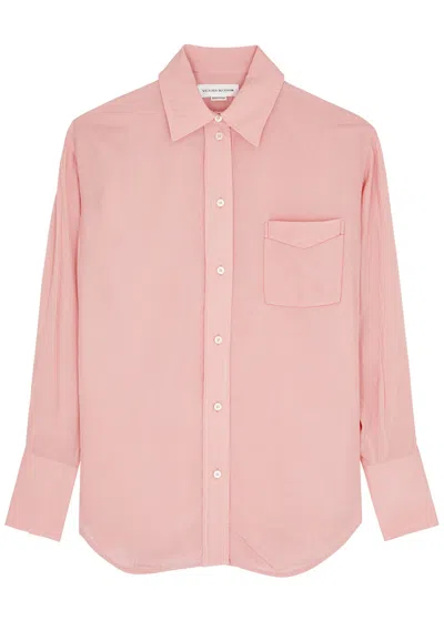 Victoria Beckham Womens Orchid Crinkled-texture Relaxed-fit Woven Shirt In Pink