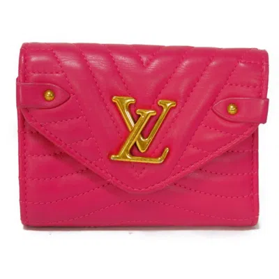Pre-owned Louis Vuitton New Wave Leather Wallet () In Pink