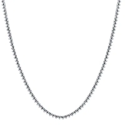 Pompeii3 F/vs 5.59ct Diamond Tennis Necklace 3-prong 14k White Gold 16" Lab Grown In Multi