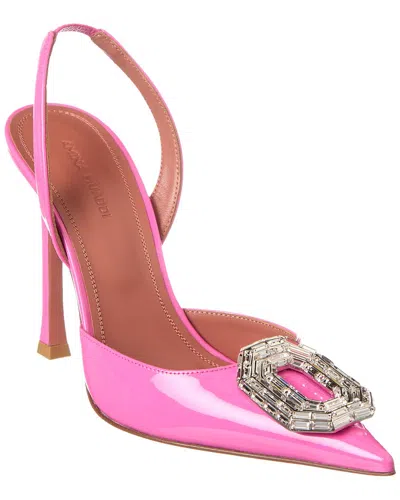 Amina Muaddi Camelia Patent 105 Sling Heel In Pink