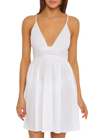 Isabella Rose Palavas Womens Lace Short Mini Dress In White
