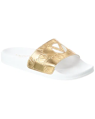 Valentino By Mario Valentino Ada Leather Slide In Gold