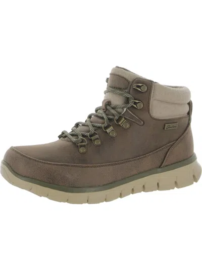 Skechers Synergy Cool Seeker Womens Hiking Cozy Combat & Lace-up Boots In Brown