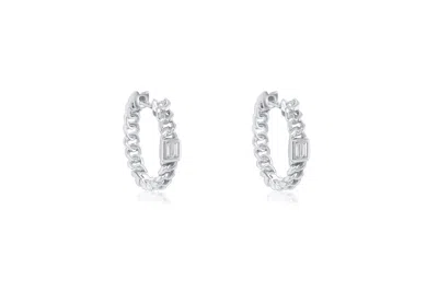Diana M. 14k Yg 2.72gr Huggie Earrings With 2 Baggett Diamonds 0.08 In Yellow