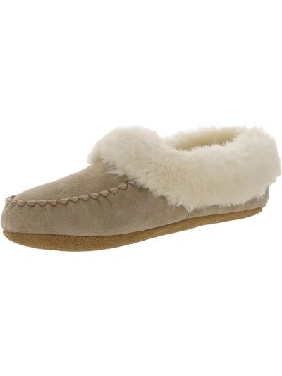 Lamo Australian Bootie Ii Womens Suede Faux Fur Lined Moccasin Slippers In Pink