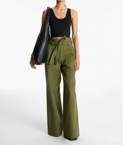 A.l.c Emily Cotton Twill Pant In Olive In Green