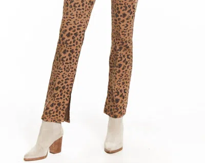 Tru Luxe Leopard Straight Jean In Brown