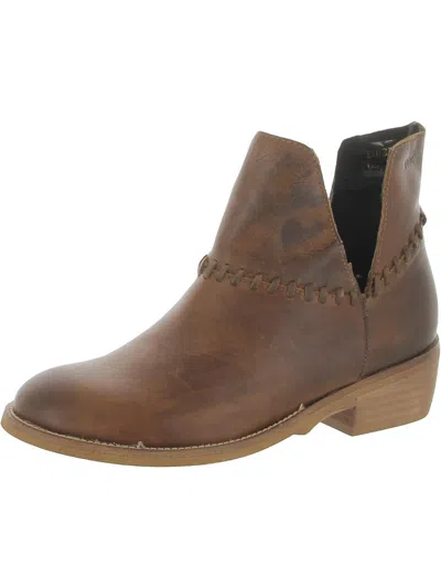 Musse & Cloud Madison Womens Leather Ankle Booties In Brown
