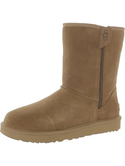 Ugg Classic Short Bailey Womens Suede Cozy Winter & Snow Boots In Brown