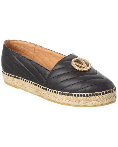 Valentino By Mario Valentino Guendalina Leather Espadrille In Black