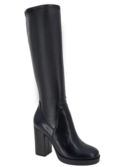 Bcbgeneration Benton Womens Faux Leather Tall Knee-high Boots In Black