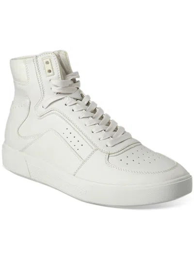 Inc Keanu Mens Faux Leather High-top Casual And Fashion Sneakers In White