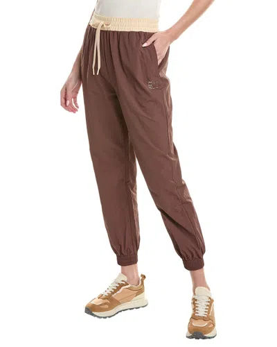 Onia Mixed-material Jogger Pant In Brown