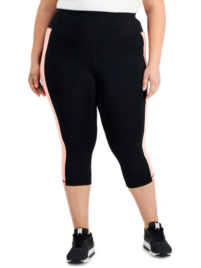 Ideology Plus Womens Running Yoga Capri Pants In Multi