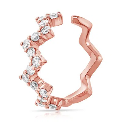 Diana M. 14k Rg 0.90gr Cuff Earrings 15 Round Diamonds 0.22 In Multi