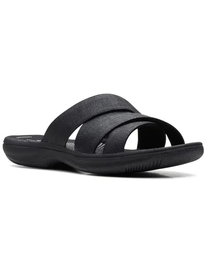 Cloudsteppers By Clarks Breeze Grove Womens Cushioned Footbed Criss-cross Slide Sandals In Black