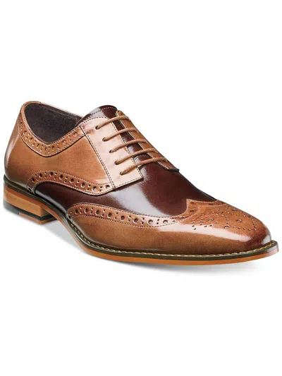 Stacy Adams Tinsley Mens Leather Wingtip Oxfords In Multi