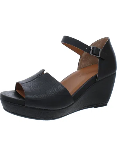 Gentle Souls By Kenneth Cole Vera Womens Leather Peep-toe Platform Sandals In Black