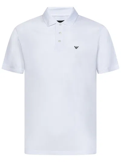 Emporio Armani Short Sleeve Polo Shirt In Off White