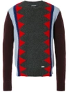 DSQUARED2 contrast knit patterned sweater,S71HA0747S1616012263392
