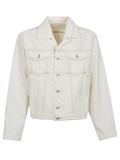 Kenzo Creations Cotton Trucker Jacket In Wt Stone Bleached White Denim