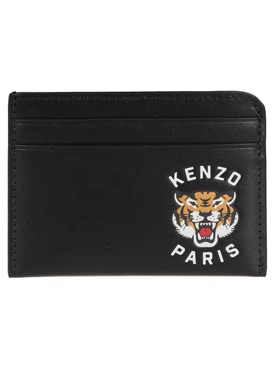 Kenzo Varsity Card Holder In Noir