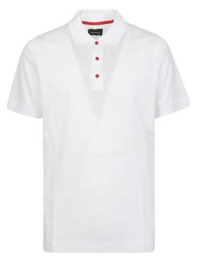 Kiton Short-sleeve Cotton Polo Shirt In Weiss
