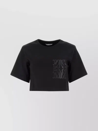Max Mara Messico Cropped T-shirt In Black