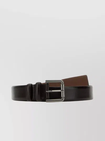 Max Mara Adjustable Smooth Leather Belt With Metal Hardware