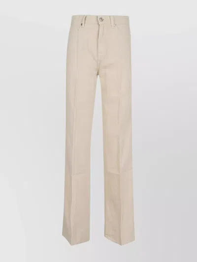 7 For All Mankind Flared High-waisted Trousers Wide Leg In White