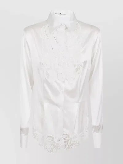 Ermanno Scervino Long Sleeved Shirt In White