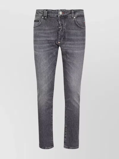 Philipp Plein Denim Jeans In Grey