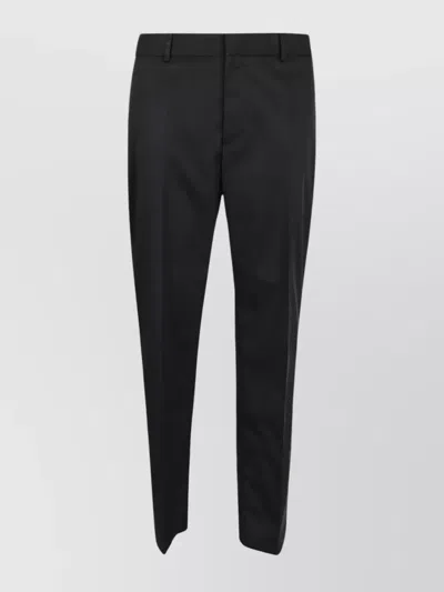 Off-white Dry Wool Slim Zip Trouser Trousers In Black