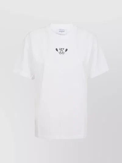 Off-white Arrow-embroidered Cotton T-shirt In White