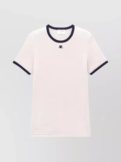 Courrèges Bumpy Contrast T-shirt In White