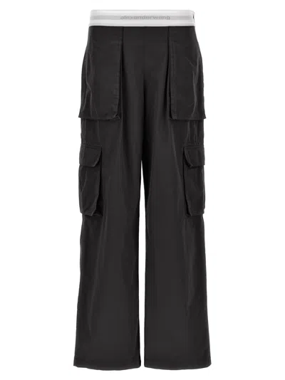 Alexander Wang Navy Rave Cargo Trousers In Grey