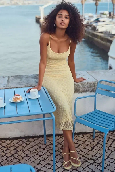 Bardot Adoni Mesh Midi Dress In Yellow