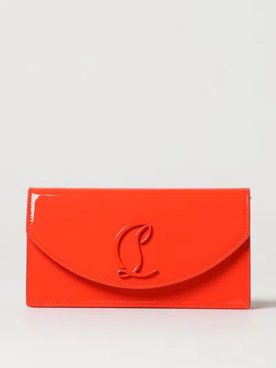 Christian Louboutin Loubi54 Patent Leather Clutch Bag In Tangerine