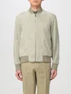 Paul Smith Suede Bomber Jacket In Grey
