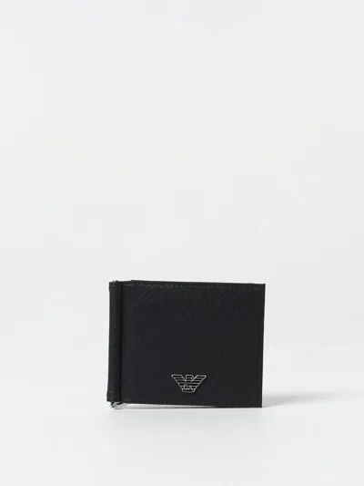 Emporio Armani Compact Wallet In Black