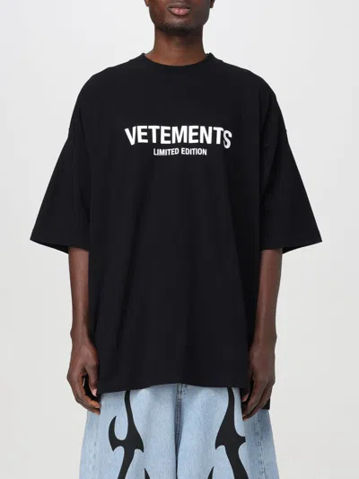 Vetements Limited Edition Print Cotton T-shirt In Black