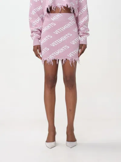 Vetements Woman Mini Skirt Pink Size S Merino Wool