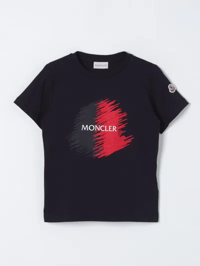 Moncler T-shirt  Kids Colour Blue In Black