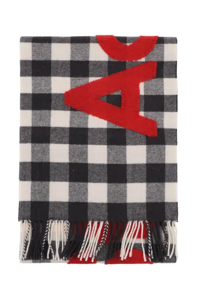 Acne Studios "checked Scarf With Logo Pattern" Women In Multicolor