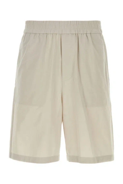 Ami Alexandre Mattiussi Ami Man Light Grey Cotton Bermuda Shorts In Gray