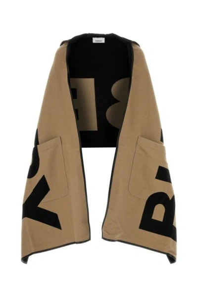 Burberry Woman Cappuccino Wool Scarf In Brown