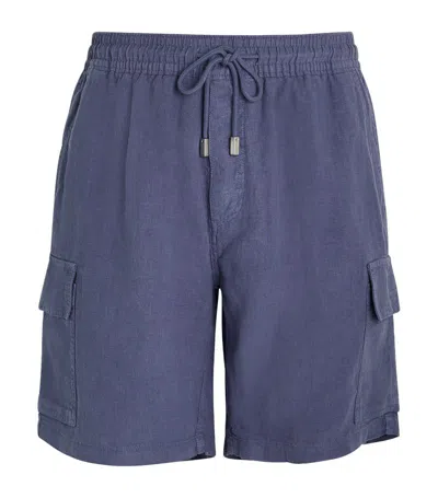 Vilebrequin Linen Cargo Shorts In Blue