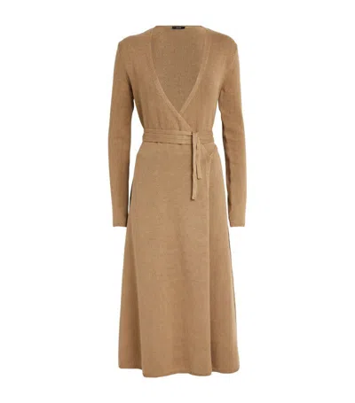 Joseph Linen-blend Knitted Dress In Brown